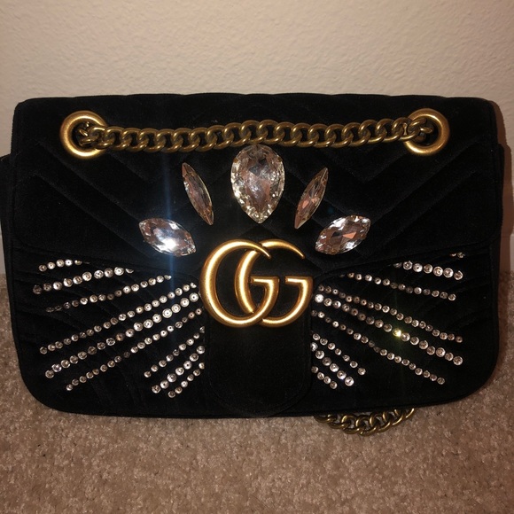 Gucci Handbags - Gucci GG Marmont Velvet Swarovski